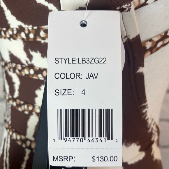 La Blanca Animal Print One Piece Swim Suit White & Brown Size 4 NWT Zebra Print - Picture 10 of 12